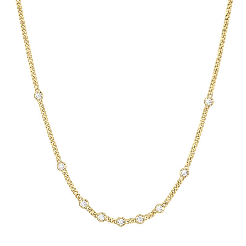 Ania Haie Elegant Gold Multi-Station Round Stone Chain Necklace