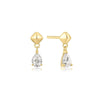 Ania Haie Elegant Gold Pyramid Dangle Stud Earrings