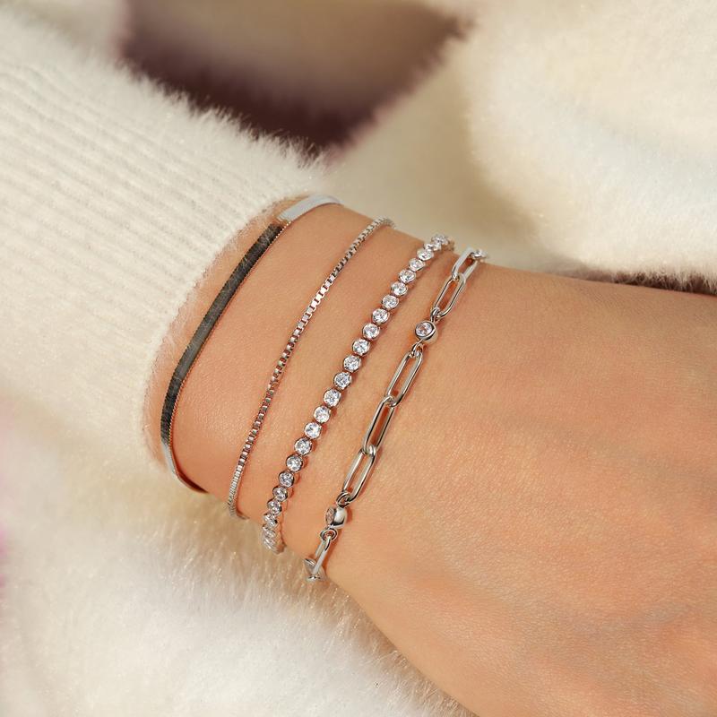 Ania Haie Elegant Silver Box Chain Bracelet