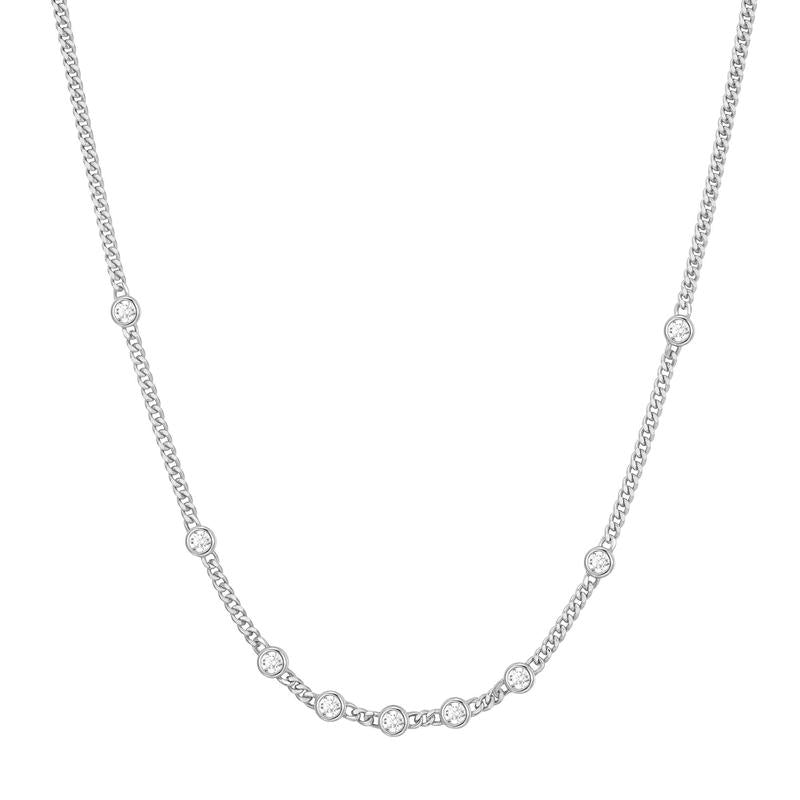 Ania Haie Elegant Silver Multi-Station Round Stone Chain Necklace