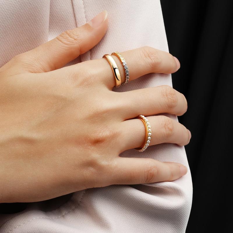 Ania Haie Elegant Two-Tone Square Circle Bezel Ring