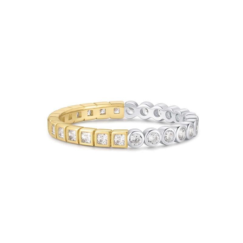 Ania Haie Elegant Two-Tone Square Circle Bezel Ring