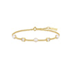 Ania Haie Gold Bezel-Set Cube and Pearl Station Minimalist Bracelet