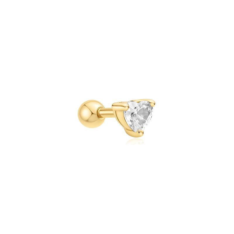 Ania Haie Gold Heart Barbell Stud Earrings