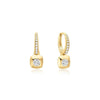 Ania Haie Gold Modern Bezel-Set Huggie Hoop Earrings