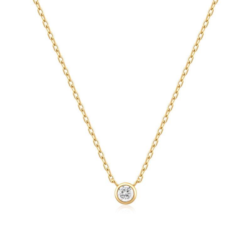 Ania Haie Gold Round Solitaire Cubic Zirconia Necklace