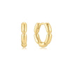 Ania Haie Gold Segmented Puffy Huggie Hoop Earrings