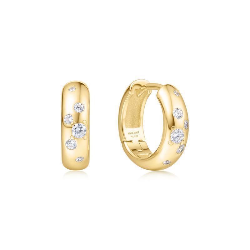 Ania Haie Gold Small Chubby Sparkling Huggie Hoop Earrings