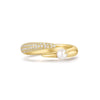 Ania Haie Gold Sparkle Pearl Crossover Adjustable 14kt Plated Ring