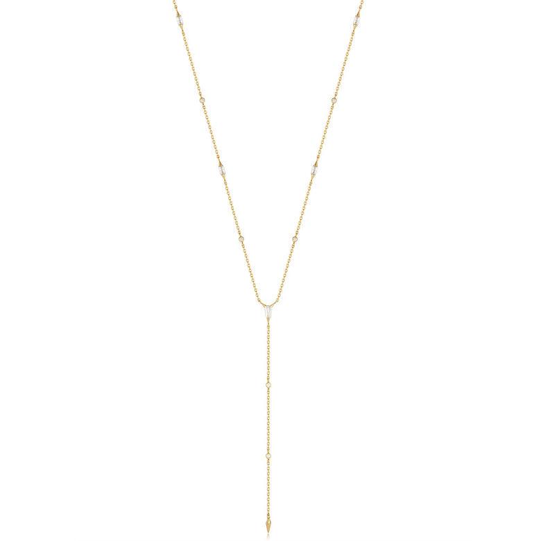 Ania Haie Gold Sparkle Point Y Necklace