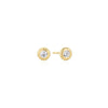 Ania Haie Gold Textured Bezel-Set Stud Earrings