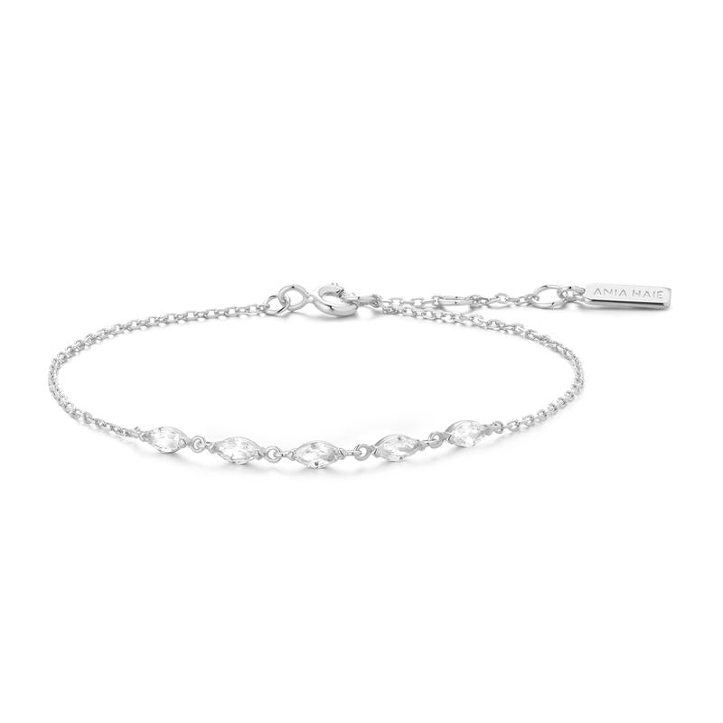 Ania Haie Silver Bracelet with White Cubic Zirconia Stones