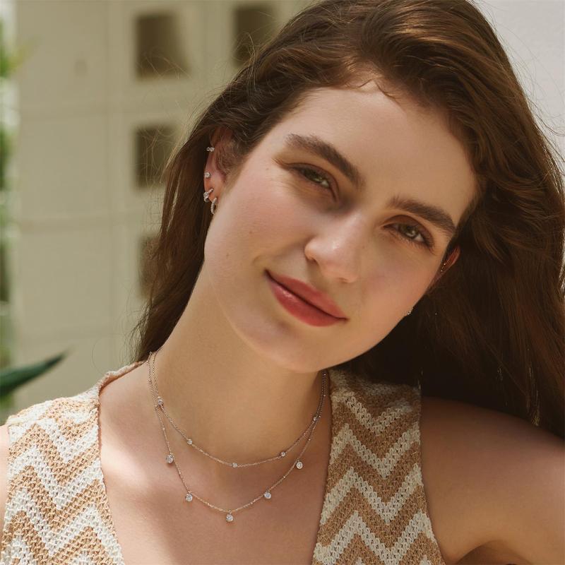 Ania Haie Silver Classic Bezel-Set Station Necklace