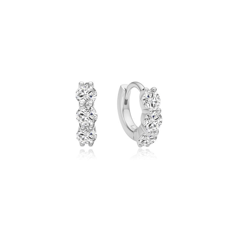 Ania Haie Silver Cubic Zirconia Hoop Earrings