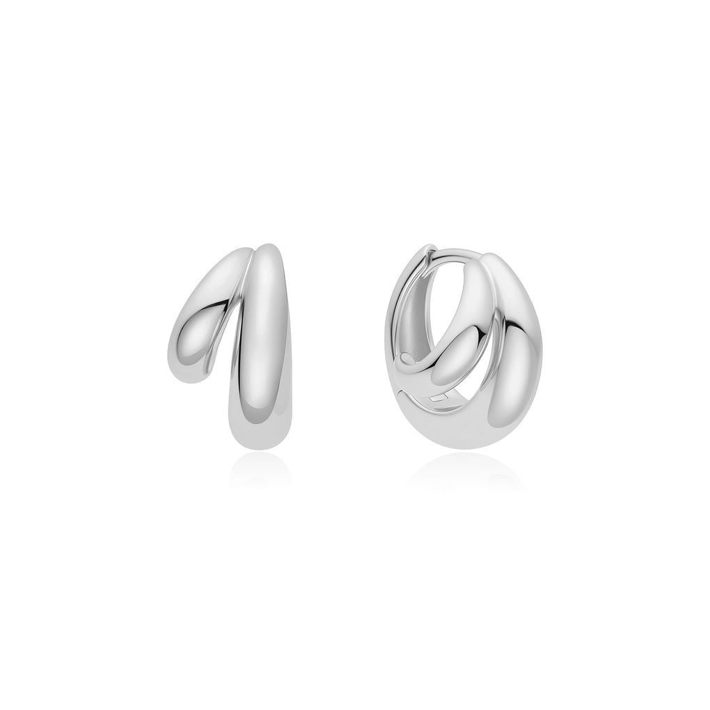 Ania Haie Silver Dome Huggie Hoop Earrings