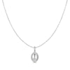 Ania Haie Silver Floral Oval Pendant Necklace