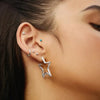 Ania Haie Silver Large Star-Shaped Pavé Hoop Earrings