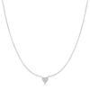Ania Haie Silver Pavé Heart Necklace with Cubic Zirconia