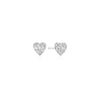 Ania Haie Silver Pave Heart Stud Earrings