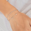Ania Haie Silver Pave Puffed Heart Station Bracelet