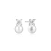 Ania Haie Silver Pearl Earrings with Cubic Zirconia