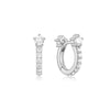 Ania Haie Silver Sparkling Pavé Huggie Hoop Earrings