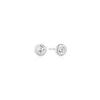 Ania Haie Silver Textured Bezel-Set Stud Earrings with Cubic Zirconia