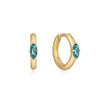 Ania Haie Teal Sparkle Emblem Huggie Hoop Earrings