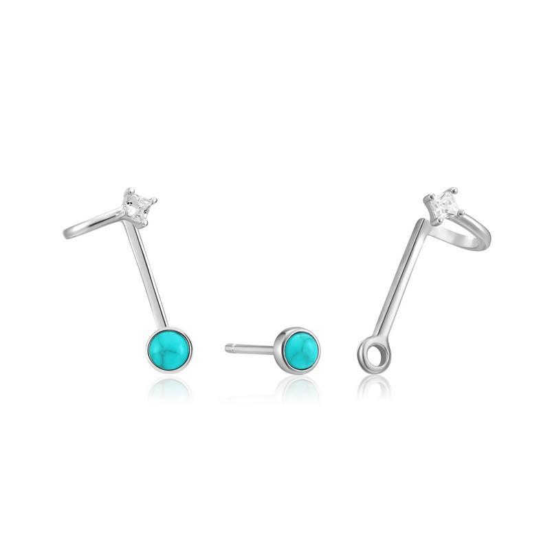 Ania Haie Tidal Turquoise Double Stud Earrings