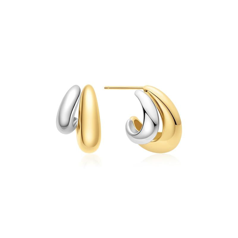 Ania Haie Two-Tone Dome Stud Hoop Earrings