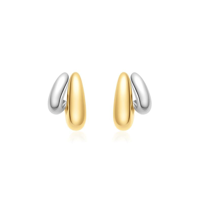 Ania Haie Two-Tone Dome Stud Hoop Earrings