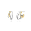 Ania Haie Two-Tone Sparkling Stud Hoop Earrings