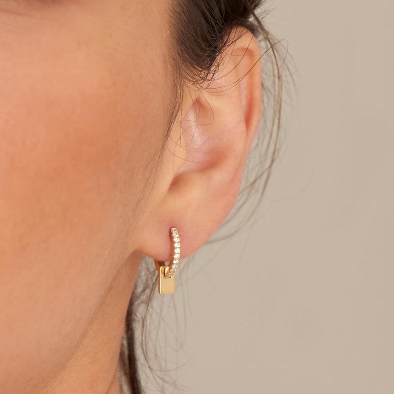 Ania Haie Glam Pendant Huggie Hoop Earrings