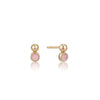 Ania Haie Gold Orb Rose Quartz Stud Earrings