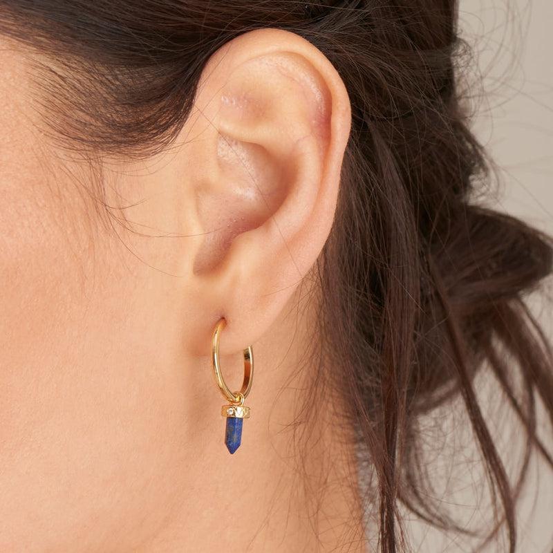 Ania Haie Lapis Point Pendant Small Hoop Earrings